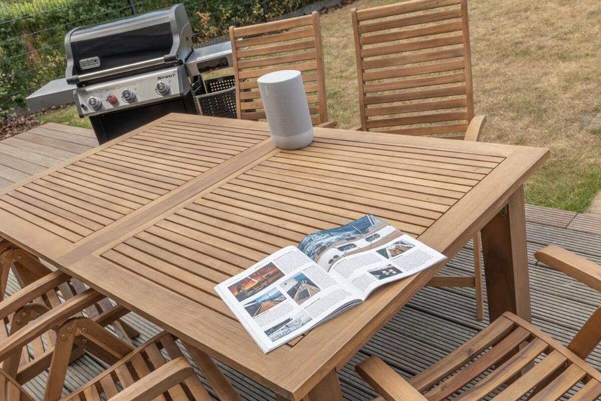 גלווה Luxus Meerblick Strand & Sauna & Garten & Heimkino מראה חיצוני תמונה